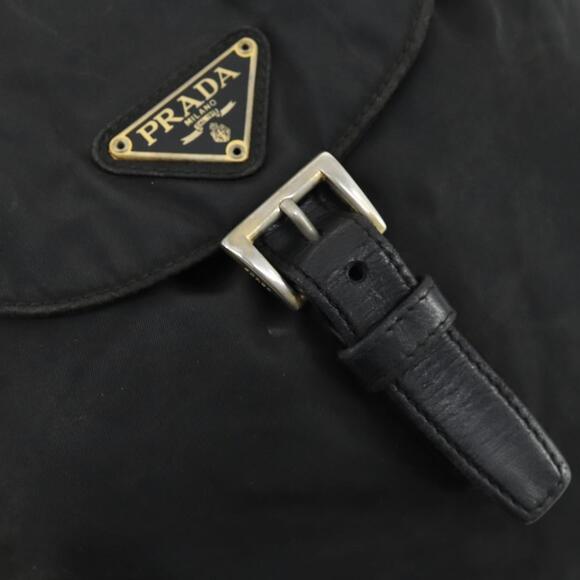 PRADA Backpack Nylon Black Gold Auth ka1273 main image 4